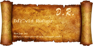 Dávid Rufusz névjegykártya